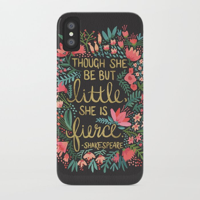 little & fierce on charcoal iphone case