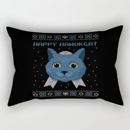 Kawaii Hanukcat Cat Menorah Happy Hanukkah 2021 Rectangular Pillow
