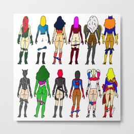 Superhero Butts - Girls Superheroine Butts LV Metal Print