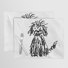 Doggy day Placemat | Spoodle, Dogpeople, Mutt, Animal, Shaggy, Drawing, Blackandwhite, Doggy, Illustration, Animallovers 