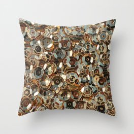 Shiny gold sequins background Throw Pillow