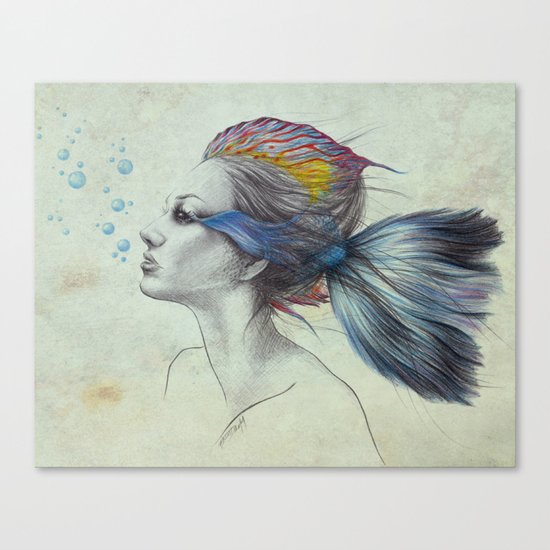 When I was a fish | textured Canvas Print