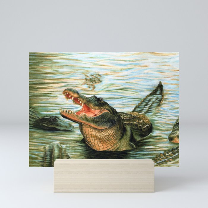 Adult Alligator Smiling Mini Art Print