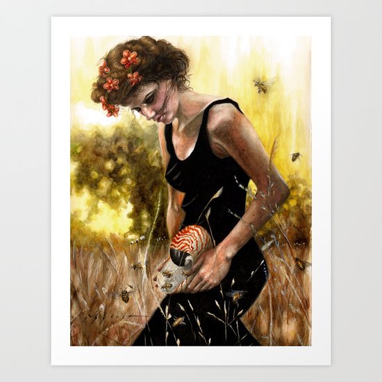 Persephone and the Bees Art Print