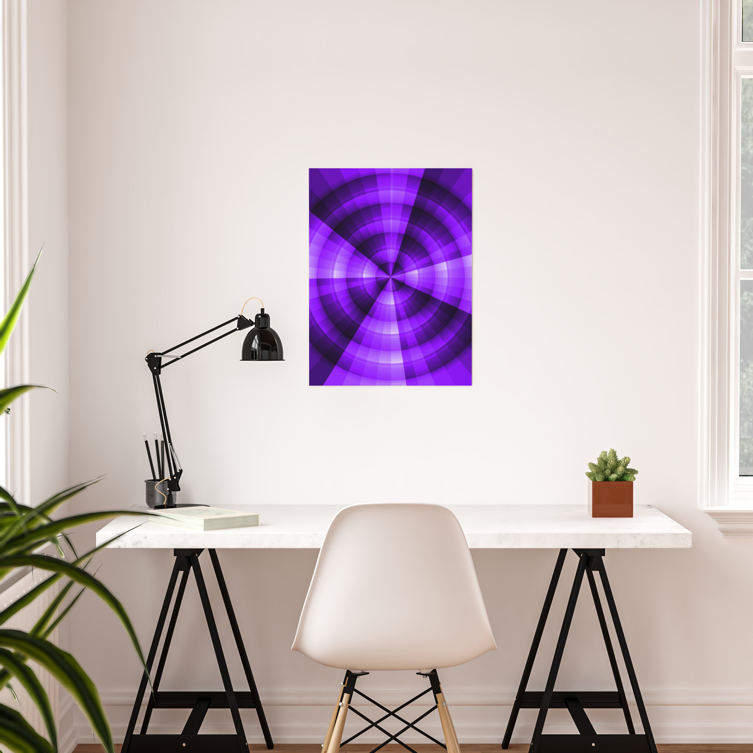 Purple Monochromatic Radial Design Poster By Beckybetancourt