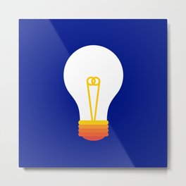Pop Bulb Metal Print | Greatidea, Idea, Curated, Lightbulb, Graphicdesign, Gradgift, Blue, Bulb, 70Spop, Popart 