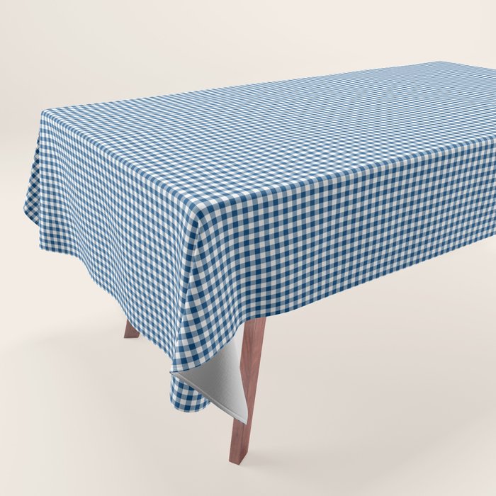 Classic Blue Gingham Check Tablecloth by Society6