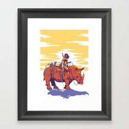 Rhino-Rider Framed Art Print