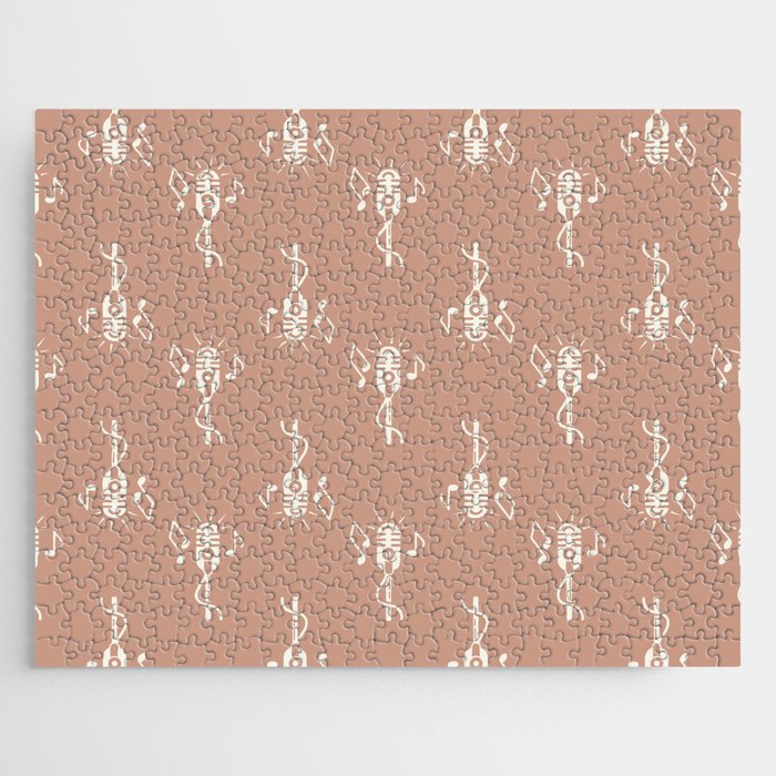 Retro Microphone Pattern on Light Brown Jigsaw Puzzle