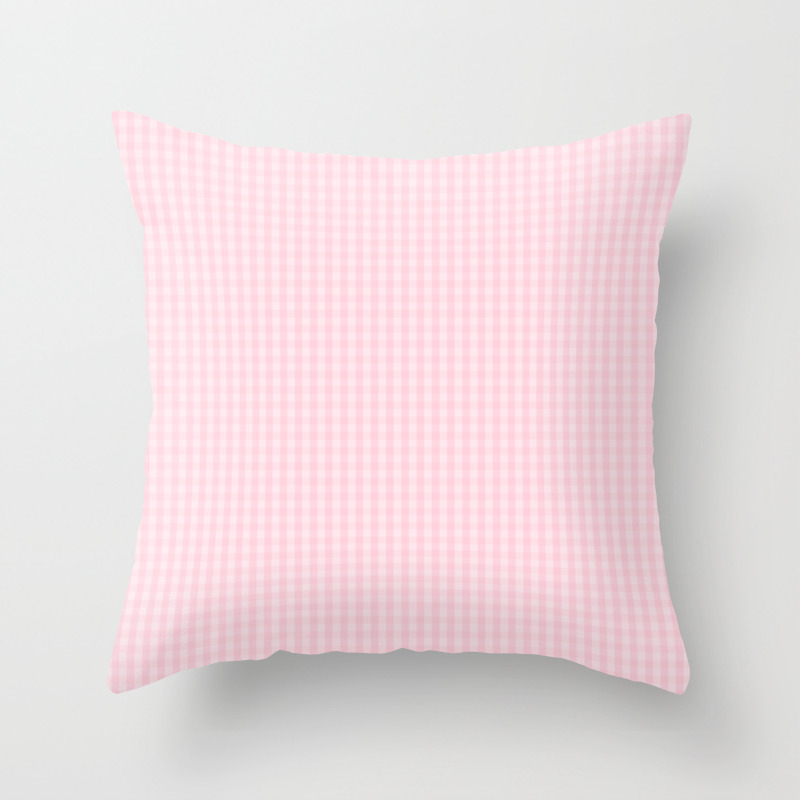 Mini Light Soft Pastel Pink Gingham Check Plaid Throw Pillow By Honor And Obey Society6