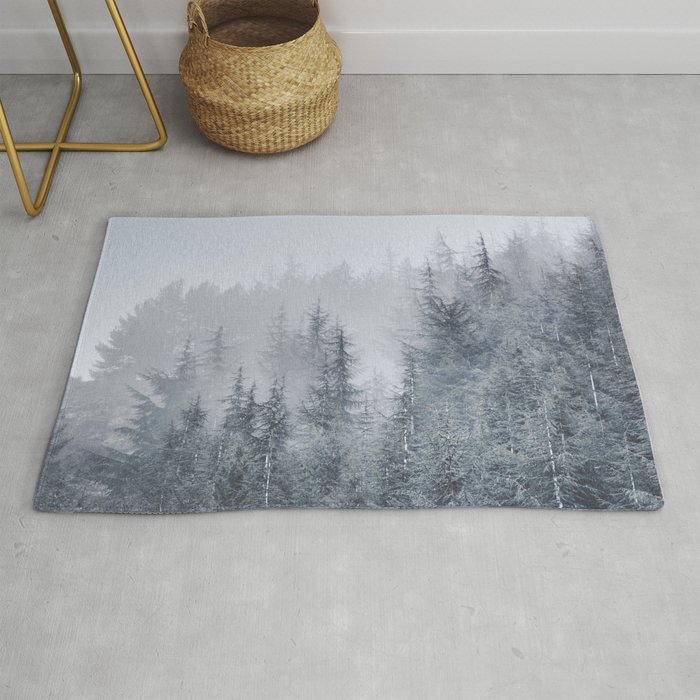 Early moorning... Into the woods Rug