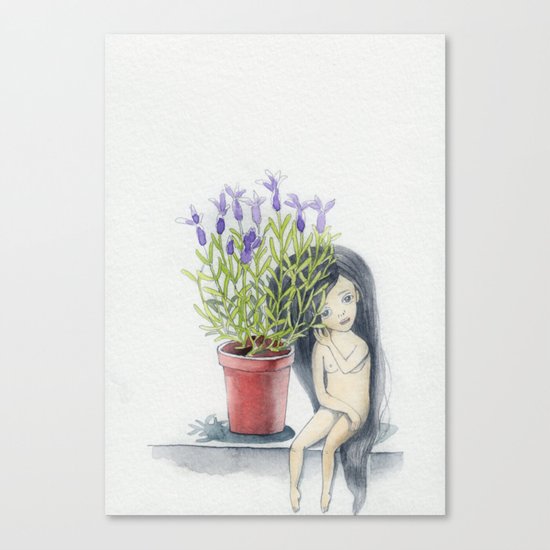 listening to the lavender's breath Canvas Print