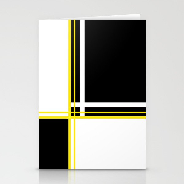 Mod 60's - White Yellow & Black Stationery Cards