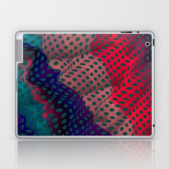 Geometric 3D No7 - teal red navy Laptop & iPad Skin