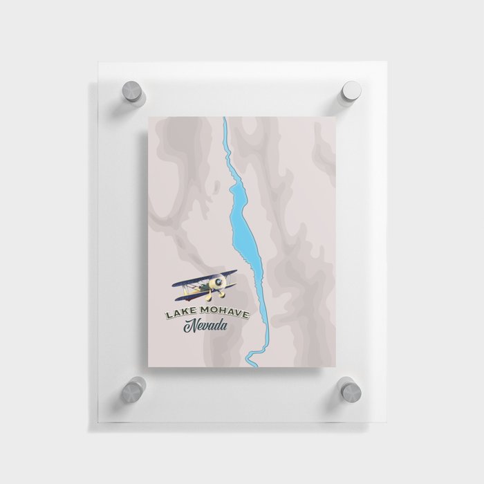 Lake Mohave Nevada Map Floating Acrylic Print