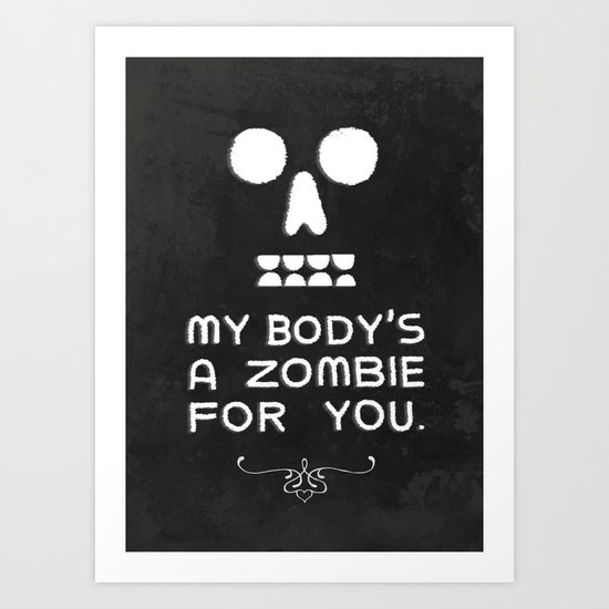 Zombie Love Art Print