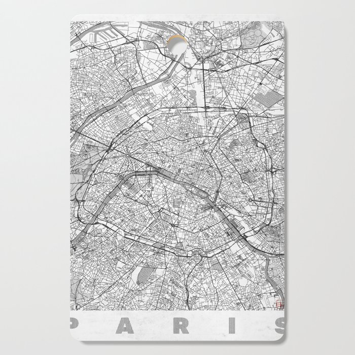 Paris Map Line Cutting Board