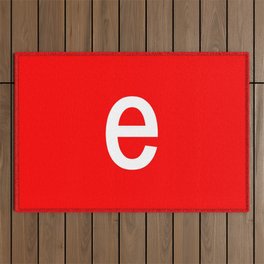 LETTER e (WHITE-RED) Outdoor Rug