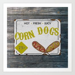 Vintage Style Corn Dogs Sign, Corn Dogs Shirt, Corn Dog, Corn Dog Shirt, Corn Dog Lover Art Print