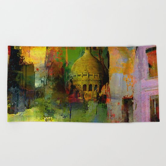 In a street of Paris Beach Towel