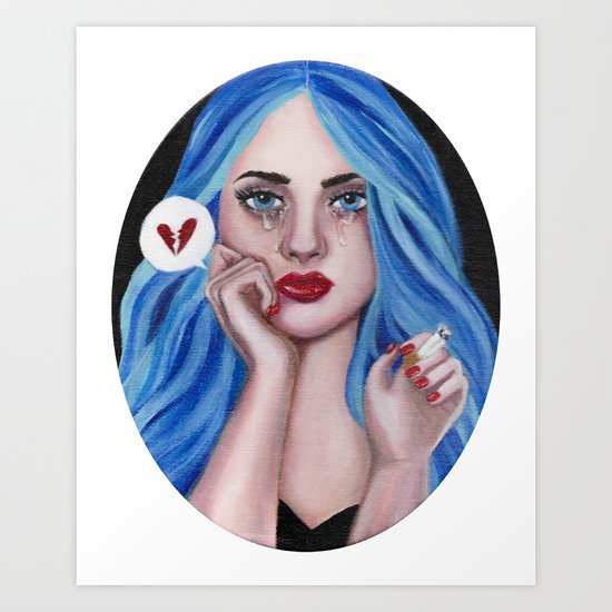 Sad Girl Art Print By Brianneweasnerartist Society6
