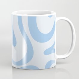 Soft Liquid Swirl Abstract Pattern Square in Powder Blue Coffee Mug