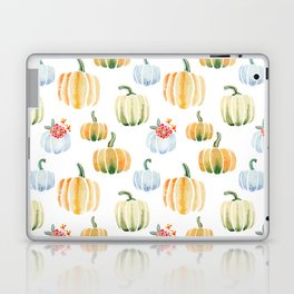 Modern Pumpkins In Watercolor Pattern and Wall Art Laptop & iPad Skin