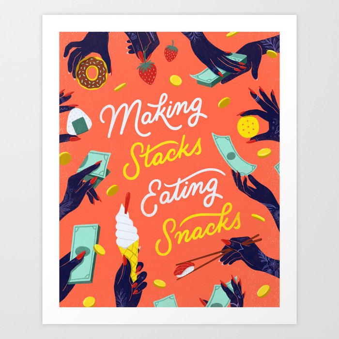 Making Stacks Eating Snacks Art Print