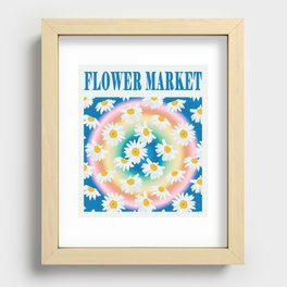 FLOWER MARKET \\ DAISIES \\ blue version Recessed Framed Print