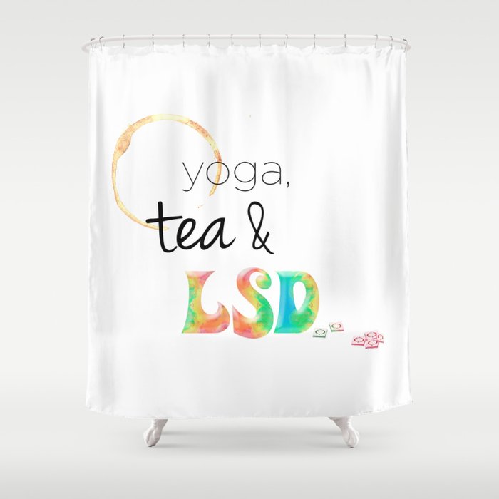 Secrets of Life: Yoga, Tea & LSD Shower Curtain