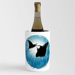 Manta Ray Underwater Aquatic Animals Wine Chiller