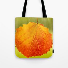 Orange Leaf Vivid Green Background #decor #society6 #buyart Tote Bag