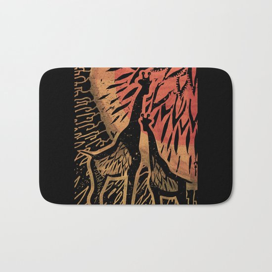 Giraffe Color Sunset Bath Mat
