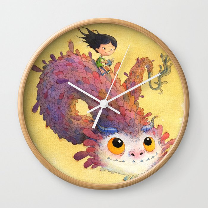 The Girl and the Book Wall Clock