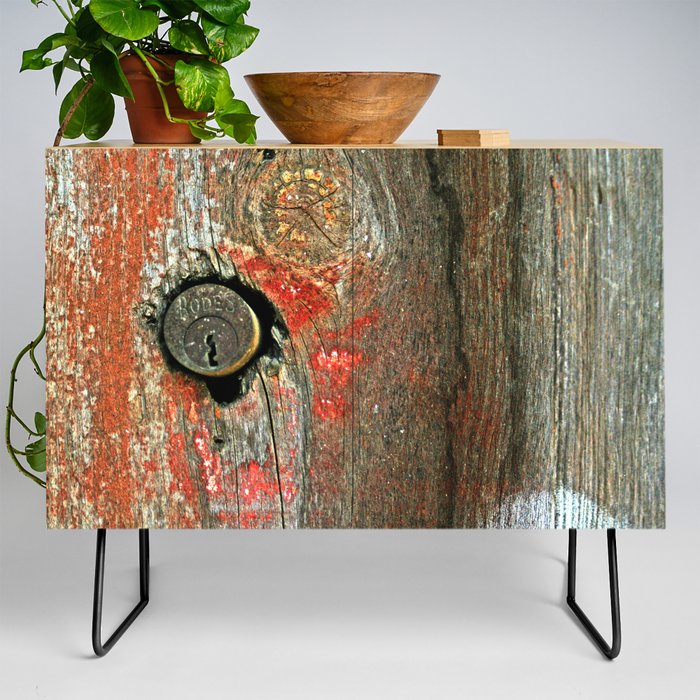 Weathered Wood Texture With Keyhole Credenza By Annaki Society6