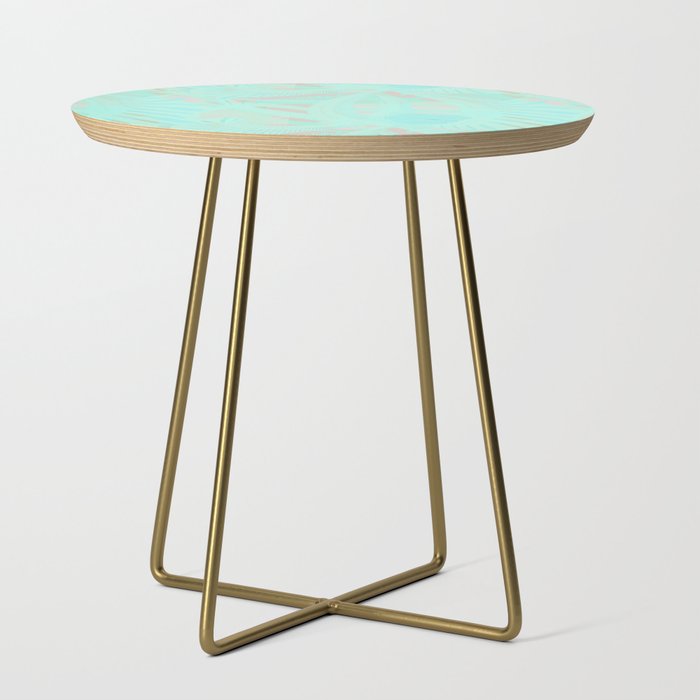 Swirling Palm Tropical Side Table
