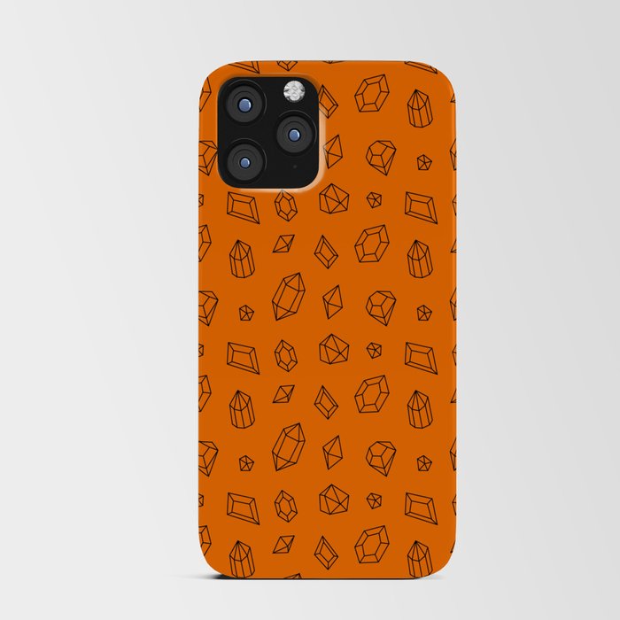 Orange and Black Gems Pattern iPhone Card Case