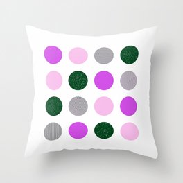 Modern dots, stripe polka, Very Peri Art Print Throw Pillow