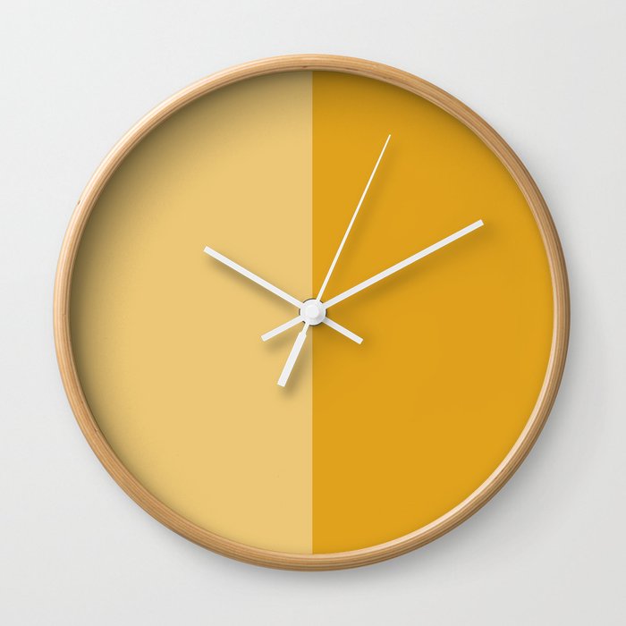 Half Mustard Wall Clock