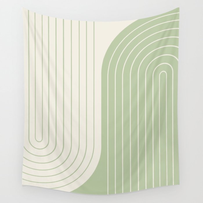 Two Tone Line Curvature XVI Wall Tapestry