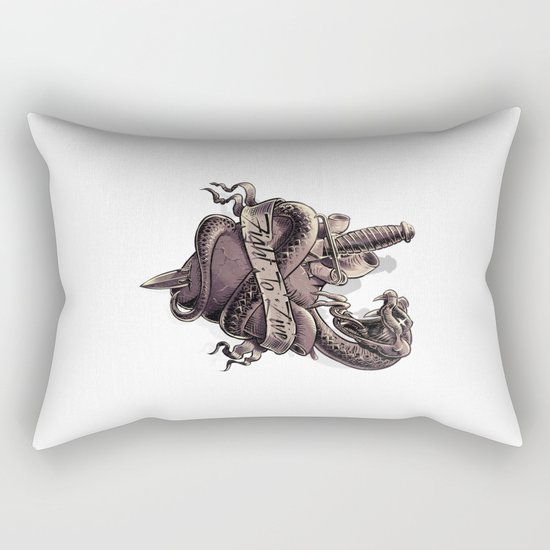 Fight To Live. Snake Heart and Dagger Rectangular Pillow