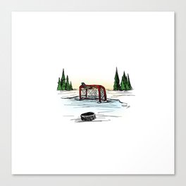 Pond hockey. Canvas Print