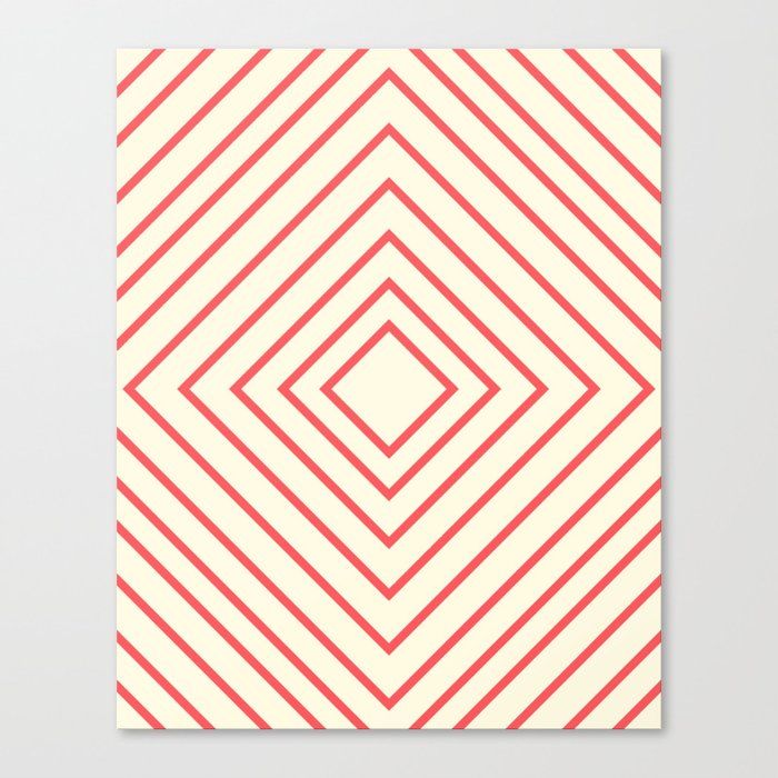 Red rhombus stripe pattern Canvas Print