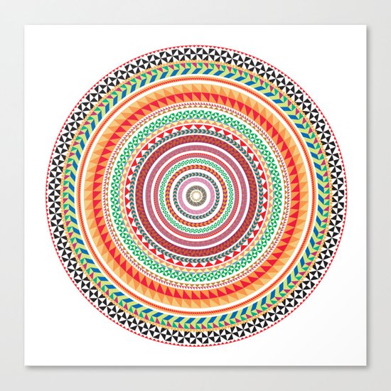 spring mandala (white background) Canvas Print