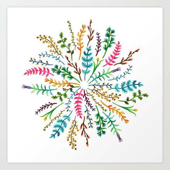 Radial Foliage Art Print