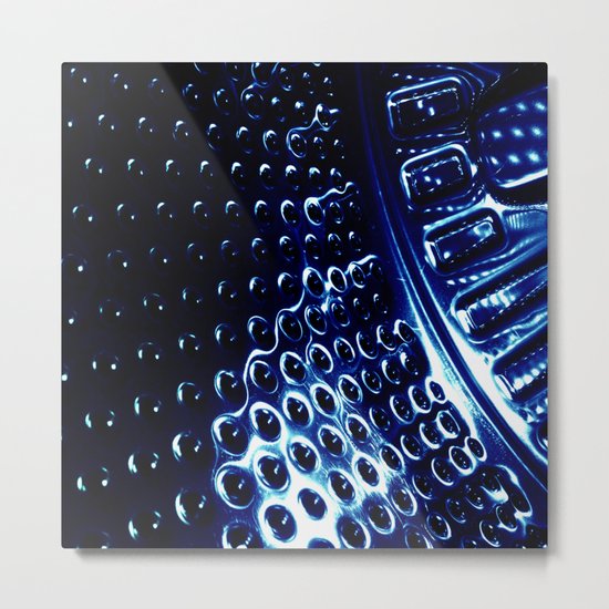 blue chrome metal XI Metal Print