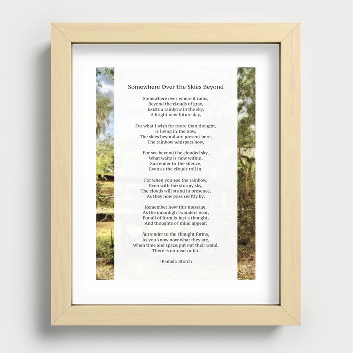 Somewhere Over the Sky Beyond Poem Recessed Framed Print