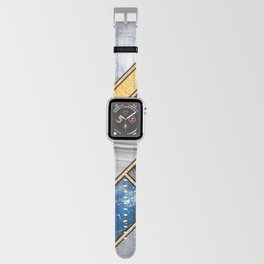 Art Deco Gold + Midnight Blue Abstract Chevron Apple Watch Band