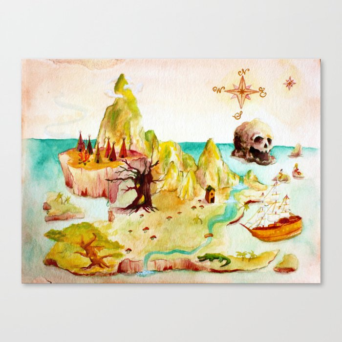 Peter Pan Map Canvas Print By Krugerartworks Society6