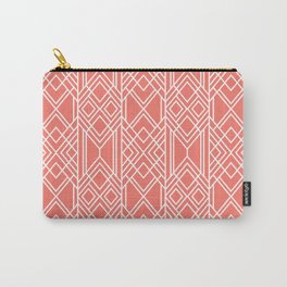 Peach Echo Geo Carry-All Pouch | Geometric, Abstract, Pattern, Digital, Peachecho, Curated, Geometry, Artdeco, Graphicdesign, Peach 